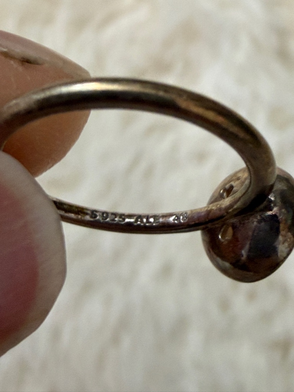 Classic White Pearl Sterling Ring - Picture 3 of 4